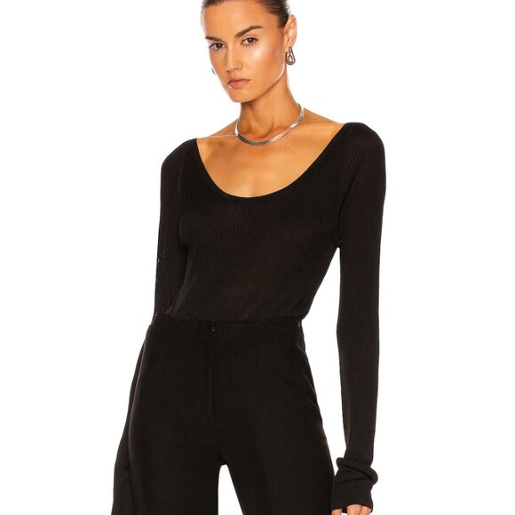 BNWT Toteme Silky Scoop Neck Top in Black - Size M - Picture 1 of 6